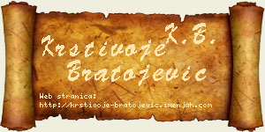 Krstivoje Bratojević vizit kartica